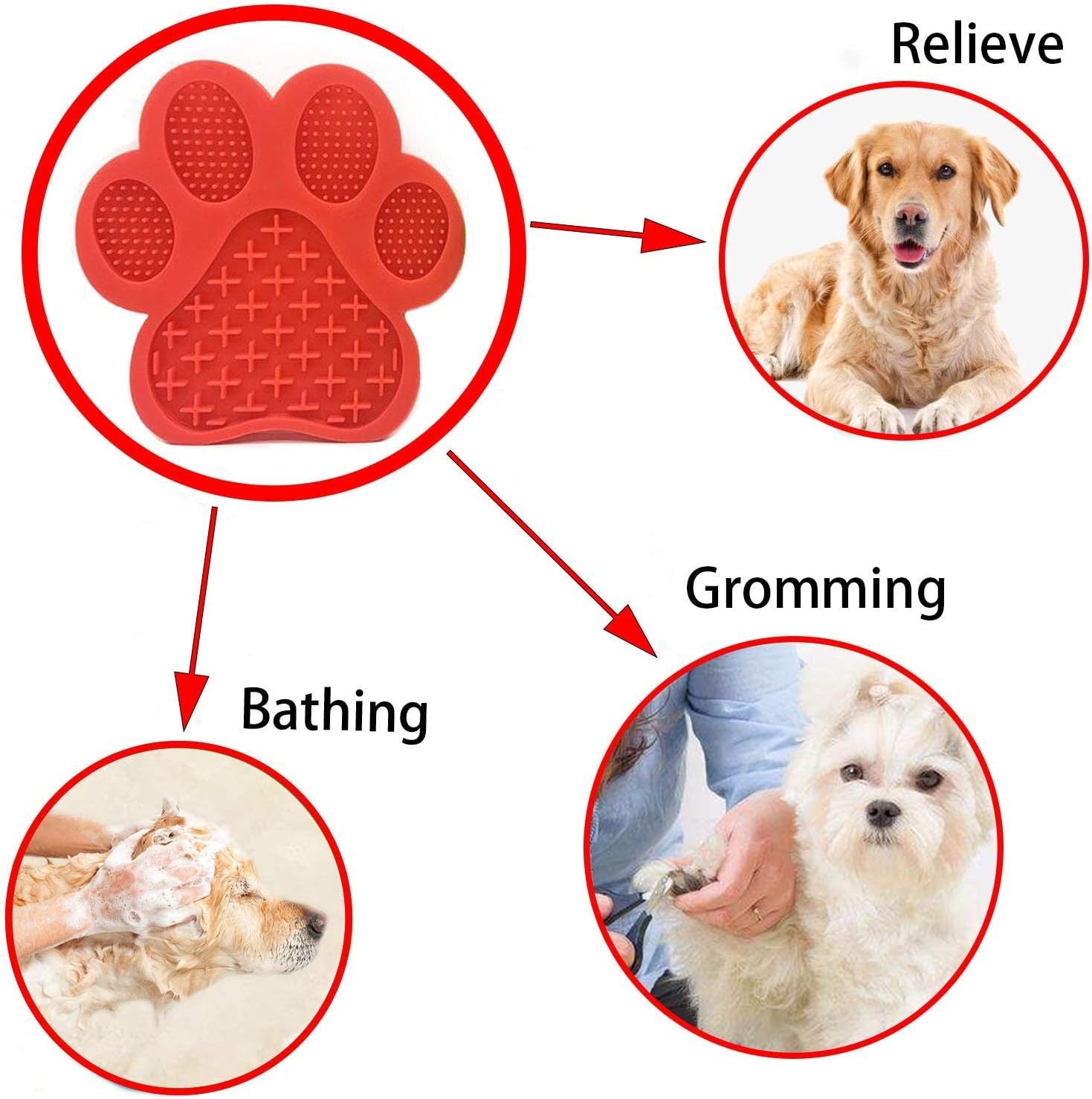 JMT-657738 Peanut Butter Dog Licking Mat with Strong Suction | Slow Feeder for Bathing, Grooming, and Training