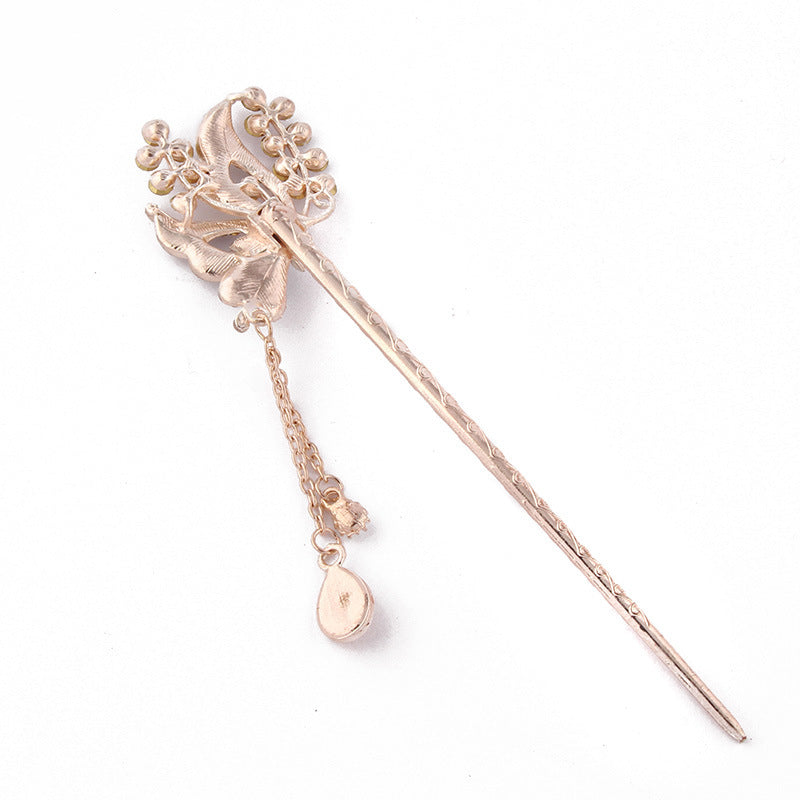 JMT-658442 Korean Style Flower Design Alloy Hairpin with Electroplated Finish