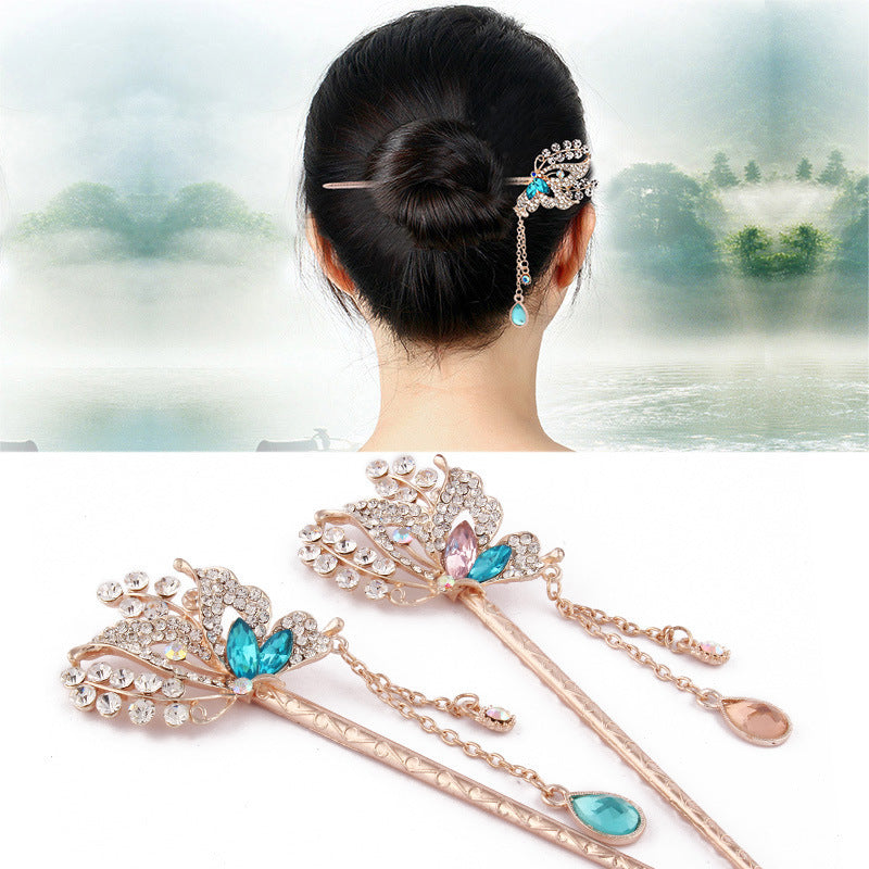 JMT-658442 Korean Style Flower Design Alloy Hairpin with Electroplated Finish