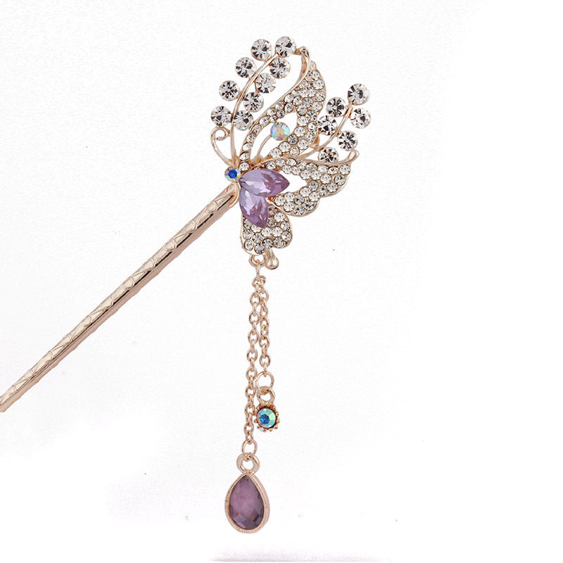 JMT-658442 Korean Style Flower Design Alloy Hairpin with Electroplated Finish