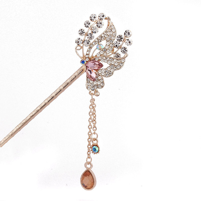 JMT-658442 Korean Style Flower Design Alloy Hairpin with Electroplated Finish