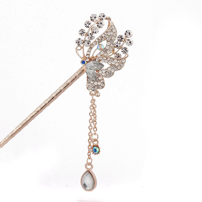 JMT-658442 Korean Style Flower Design Alloy Hairpin with Electroplated Finish