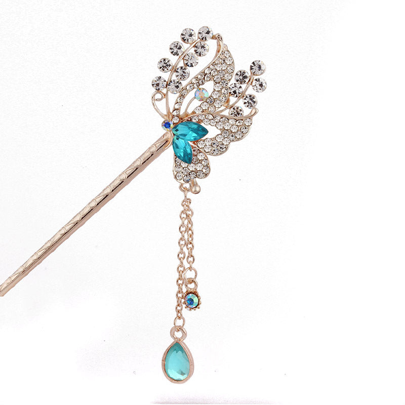 JMT-658442 Korean Style Flower Design Alloy Hairpin with Electroplated Finish