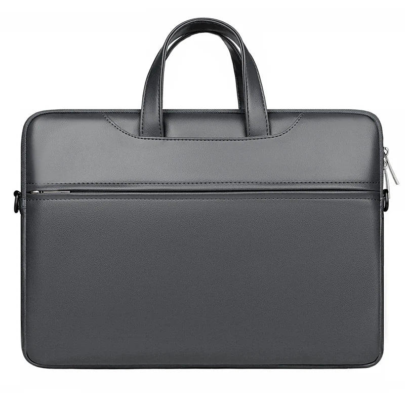 JMT-658570 PU Leather Waterproof Laptop Shoulder Bag - Portable Briefcase for Men and Women