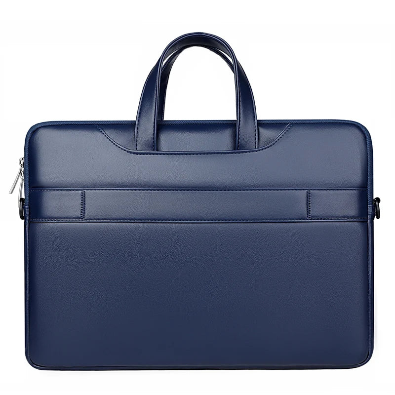 JMT-658570 PU Leather Waterproof Laptop Shoulder Bag - Portable Briefcase for Men and Women