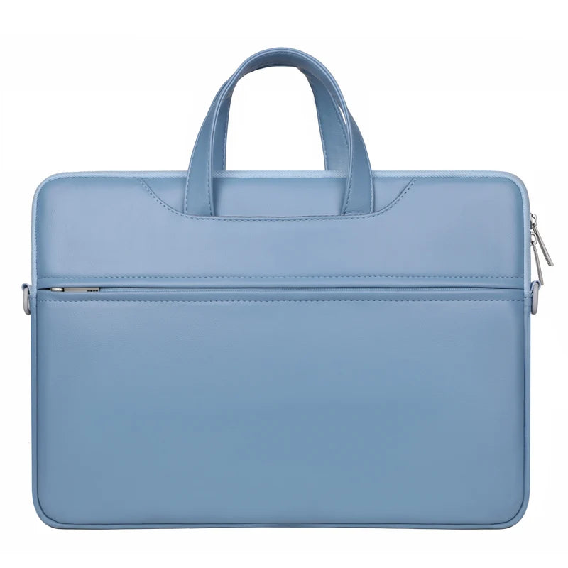 JMT-658570 PU Leather Waterproof Laptop Shoulder Bag - Portable Briefcase for Men and Women