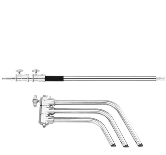 JMT-658762 Stainless Steel C-Frame Photography Light Stand Tripod for Film and Television