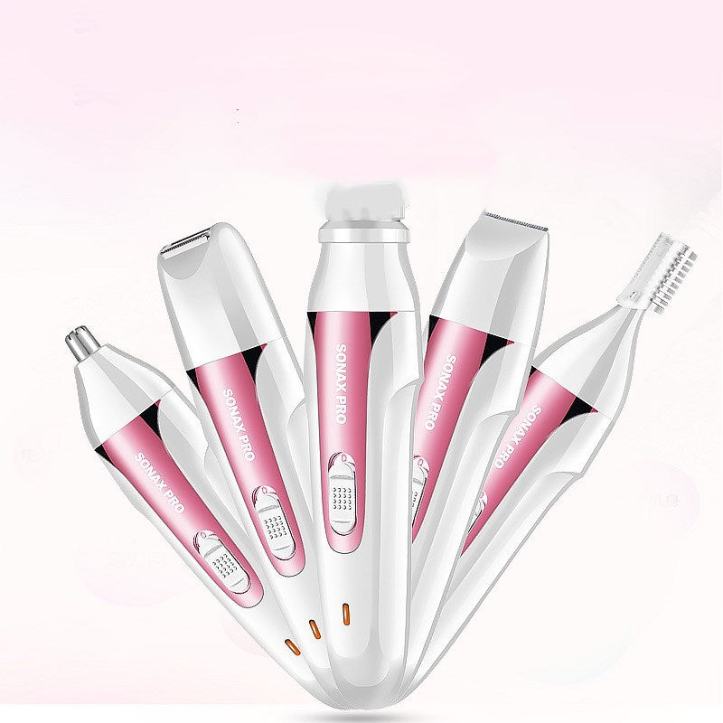 JMT-658890 Multifunctional USB Electric Body Wash and Hair Shaving Machine in Aqua Pink & Aqua Purple