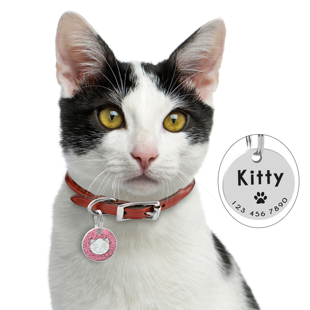 JMT-659082 Heart-Shaped Metal Keychain with Pet Cat Card Holder - 25mm