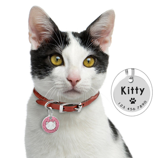 JMT-659082 Heart-Shaped Metal Keychain with Pet Cat Card Holder - 25mm