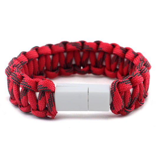 JMT-659082 Nylon Woven Fast Charge Data Cable for Mobile Phones - Unisex U-Shaped Design