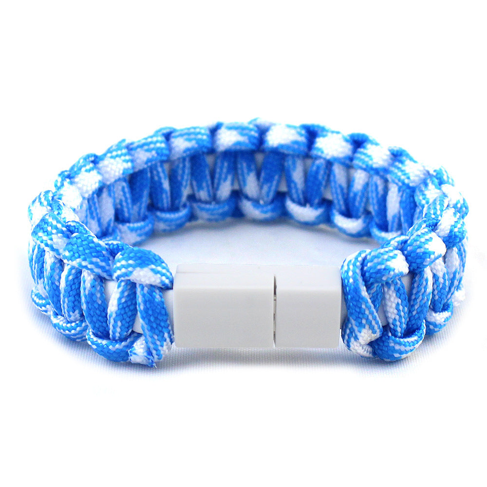 JMT-659082 Nylon Woven Fast Charge Data Cable for Mobile Phones - Unisex U-Shaped Design