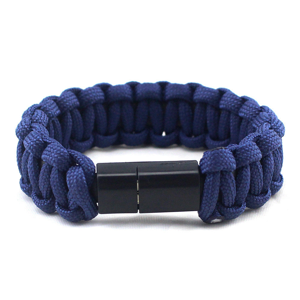 JMT-659082 Nylon Woven Fast Charge Data Cable for Mobile Phones - Unisex U-Shaped Design