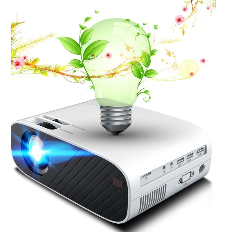 JMT-659082 Portable Smart Projector with LED Light Source, 1920x1080 Resolution, and Vertical Keystone Correction