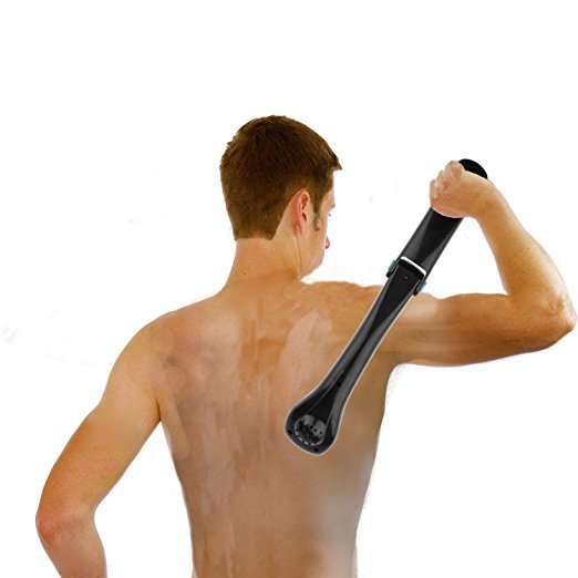 JMT-659146 Collapsible Electric Shaver with Long Handle for Easy Back Hair Removal