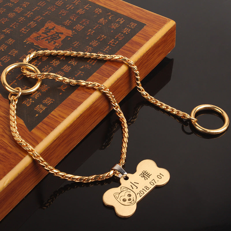 JMT-659402 Silver Metal Dog Collar - Durable and Stylish Pet Accessory