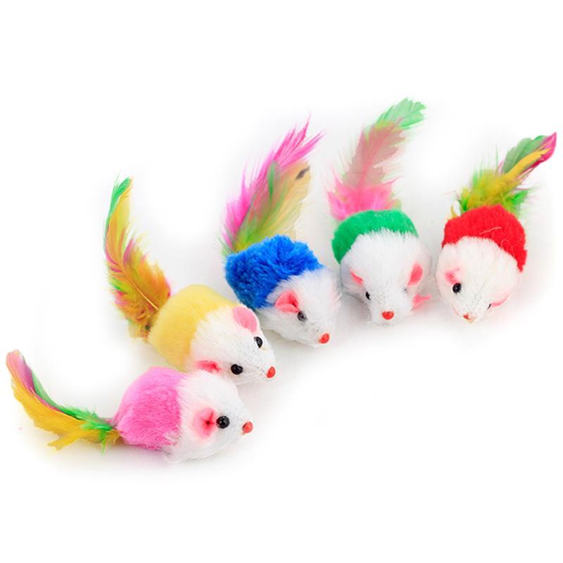 JMT-660042 Multicolor Cat Teaser Toy with Feather and Bells