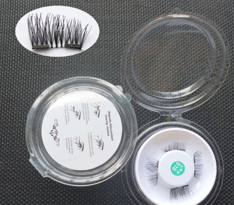 JMT-660170 Natural Long Magnet False Eyelashes with Plastic Cotton Thread Stem