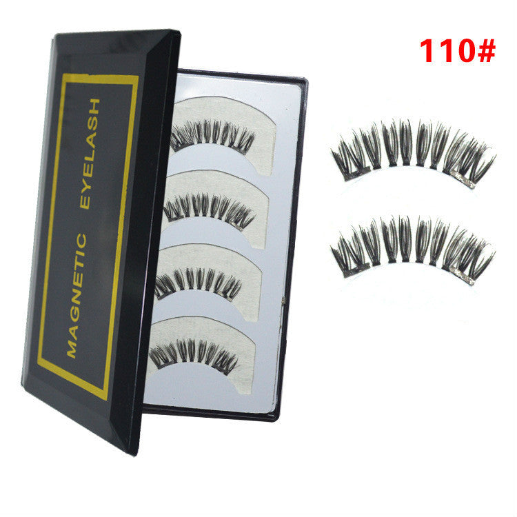 JMT-660170 Natural Long Magnet False Eyelashes with Plastic Cotton Thread Stem