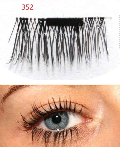 JMT-660170 Natural Long Magnet False Eyelashes with Plastic Cotton Thread Stem