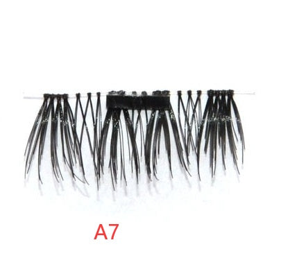 JMT-660170 Natural Long Magnet False Eyelashes with Plastic Cotton Thread Stem