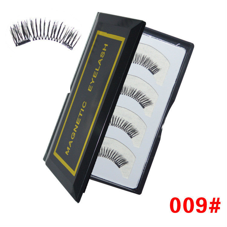 JMT-660170 Natural Long Magnet False Eyelashes with Plastic Cotton Thread Stem