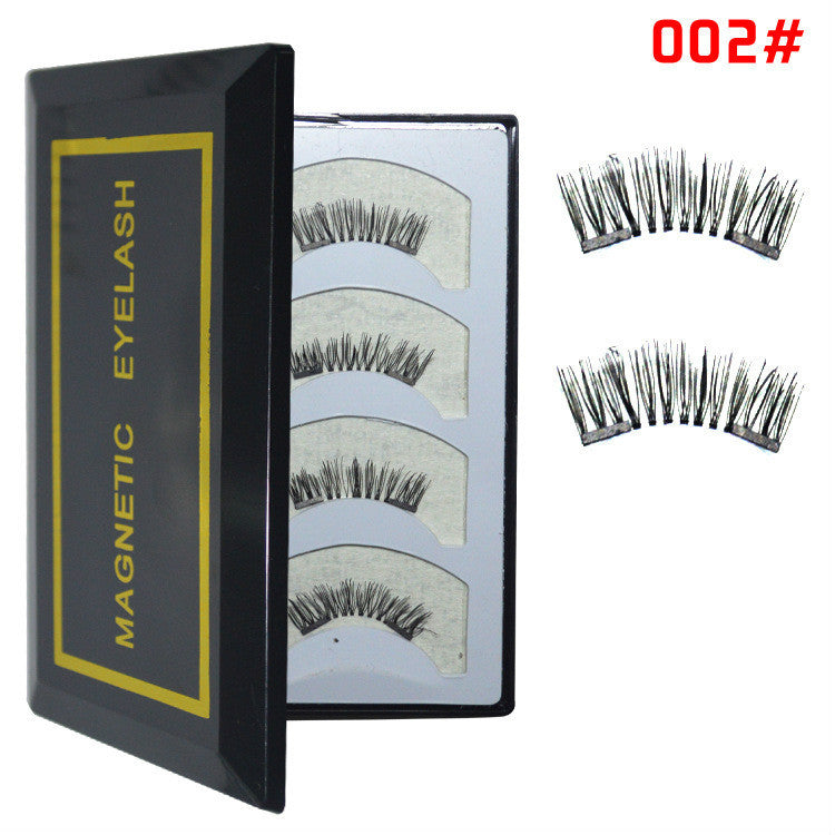 JMT-660170 Natural Long Magnet False Eyelashes with Plastic Cotton Thread Stem