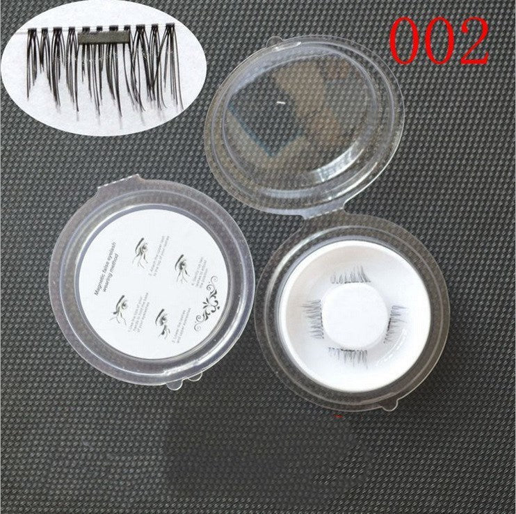 JMT-660170 Natural Long Magnet False Eyelashes with Plastic Cotton Thread Stem