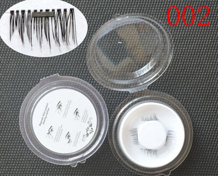 JMT-660170 Natural Long Magnet False Eyelashes with Plastic Cotton Thread Stem