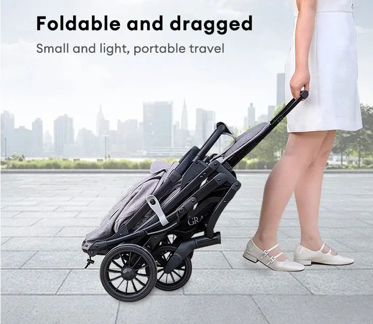 JMT-660234 Lightweight Foldable Baby Stroller with 20KG Capacity and Flax-Aluminium Frame for Toddlers