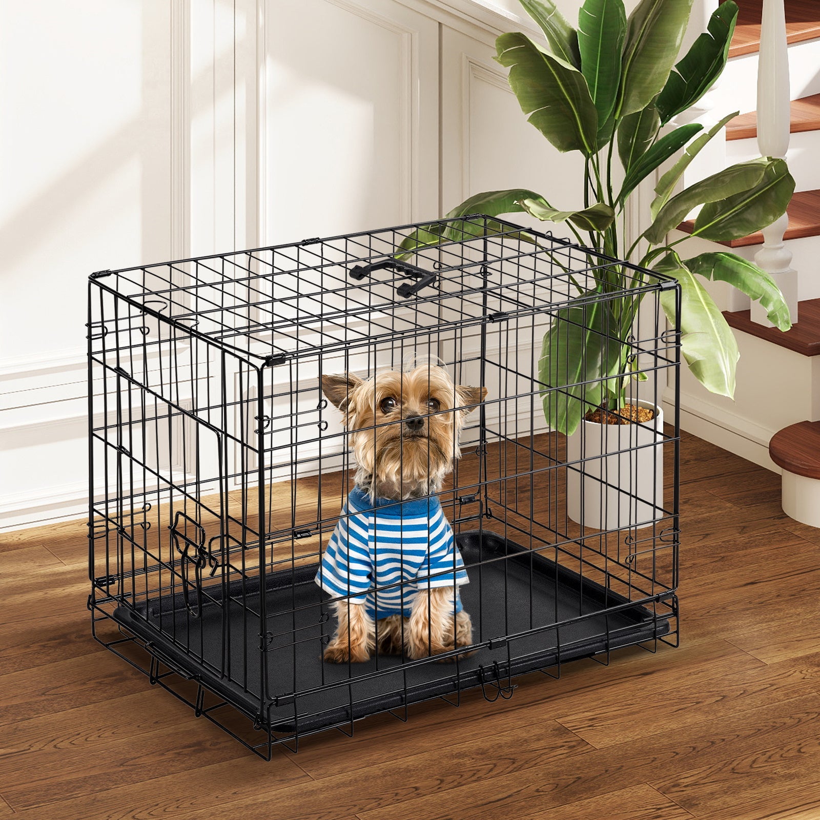 JMT-660362 Single Door Dog Cage - 24 to 30 Inches, Durable Metal Structure, Suitable for Small to Medium Dogs