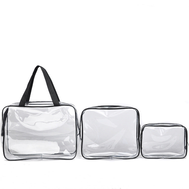 JMT-660490 Transparent PVC Travel Storage Bag Set – 3 Piece Toiletry Organizer for Cosmetics, Accessories, and More