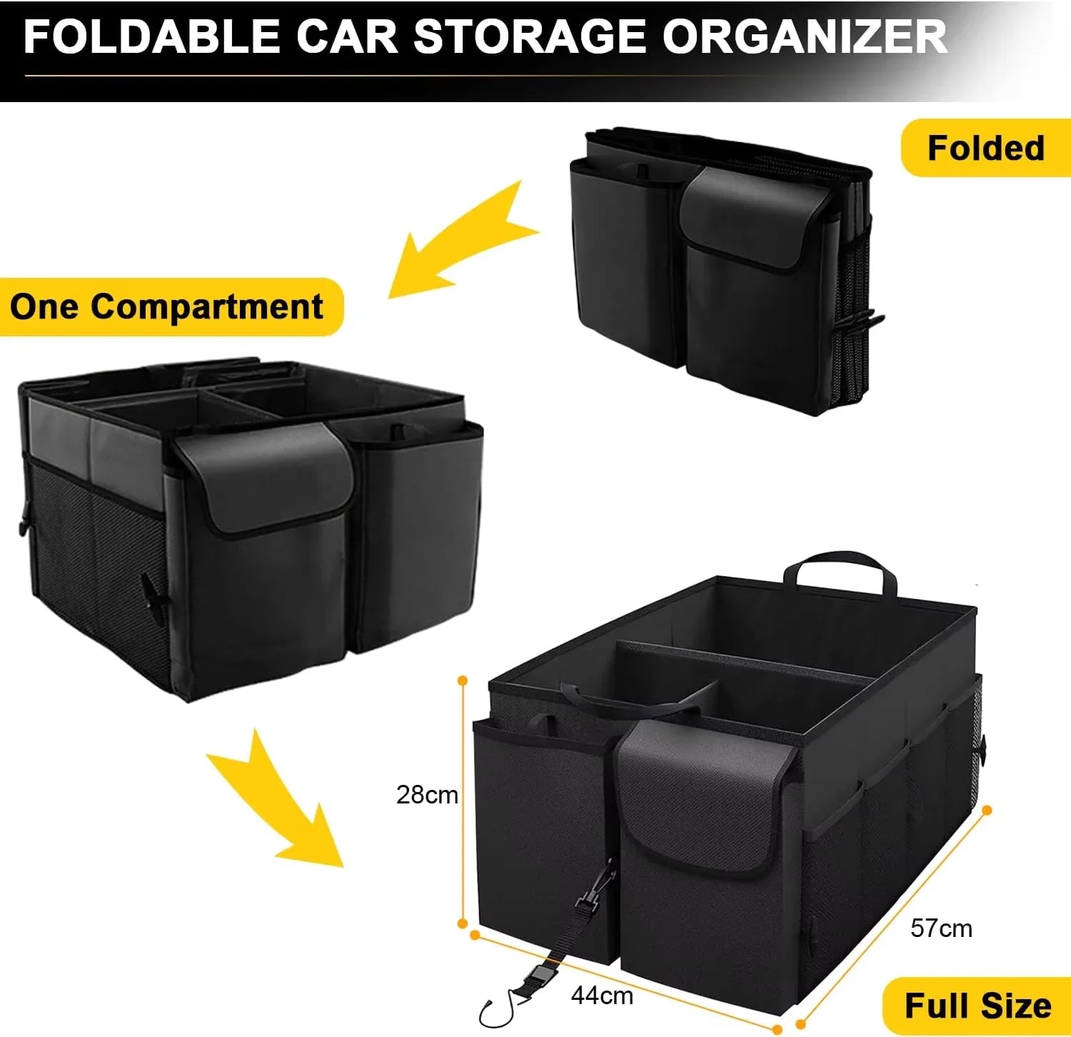 JMT-660682 Foldable Car Trunk Organizer for SUVs and Sedans – Durable Vehicle Storage Solution for Accessories and Essentials