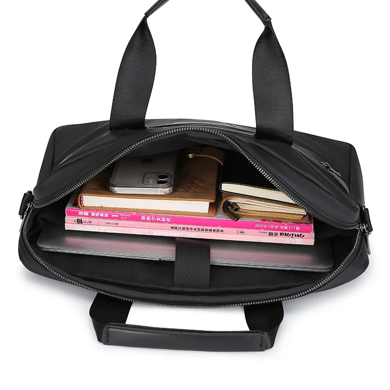 JMT-660874 Elegant Waterproof PU Leather Laptop Briefcase for Business & Travel - Multi-Function Design