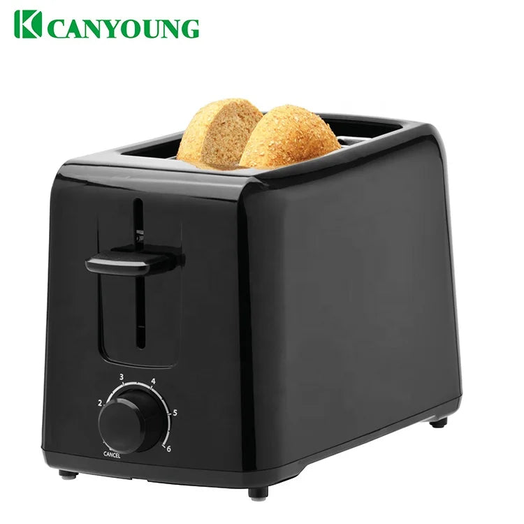 JMT-661002 Electric 2-Slice Plastic Bread Toaster with Dust Cover, 650W Power
