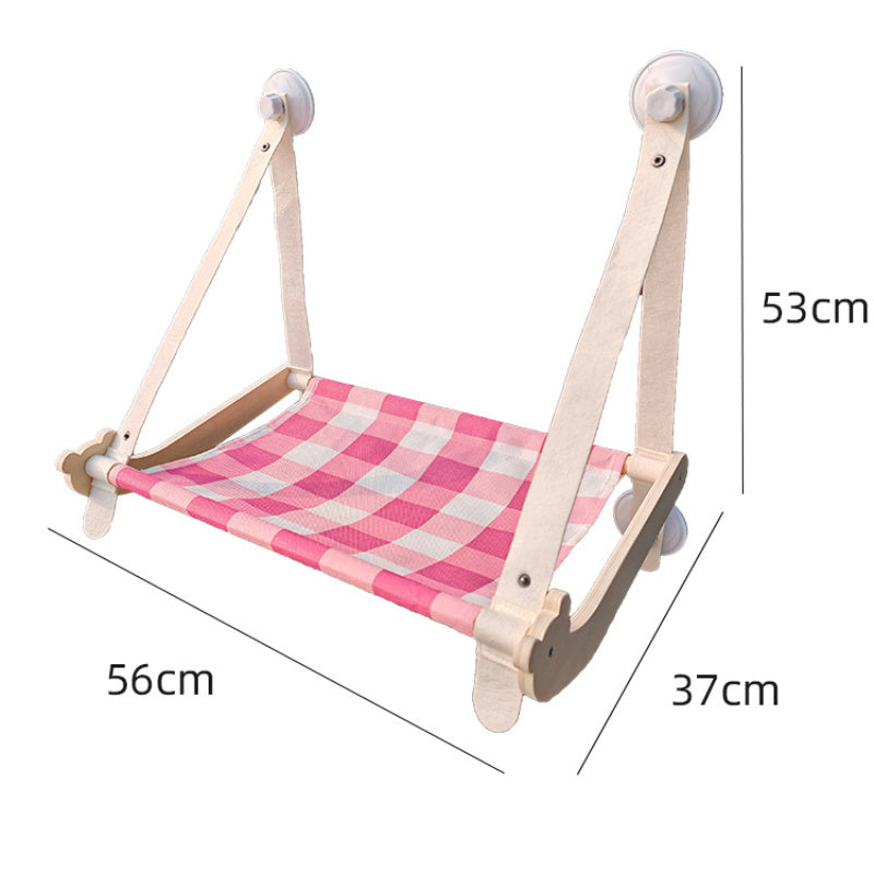 JMT-661066 Durable Wooden Cat Window Hammock with Stable Suction Cups for Comfort and Relaxation
