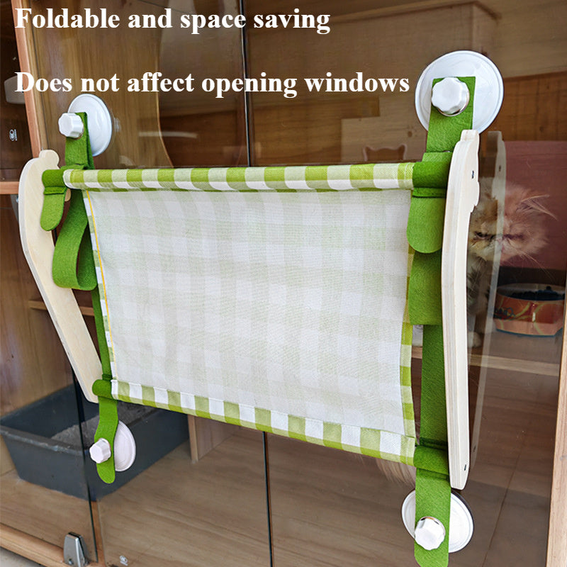 JMT-661066 Durable Wooden Cat Window Hammock with Stable Suction Cups for Comfort and Relaxation