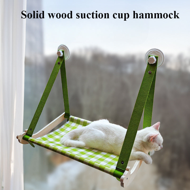 JMT-661066 Durable Wooden Cat Window Hammock with Stable Suction Cups for Comfort and Relaxation