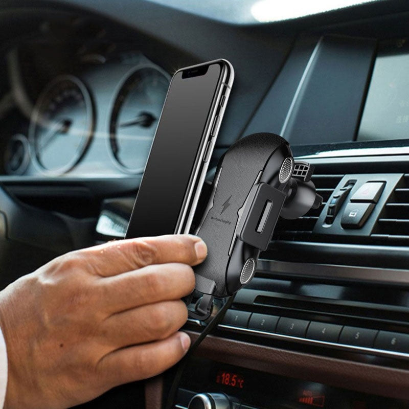 JMT-661066 Smart Induction Car Phone Holder with Wireless Charging - Compatible with 4 to 6.5-Inch Devices