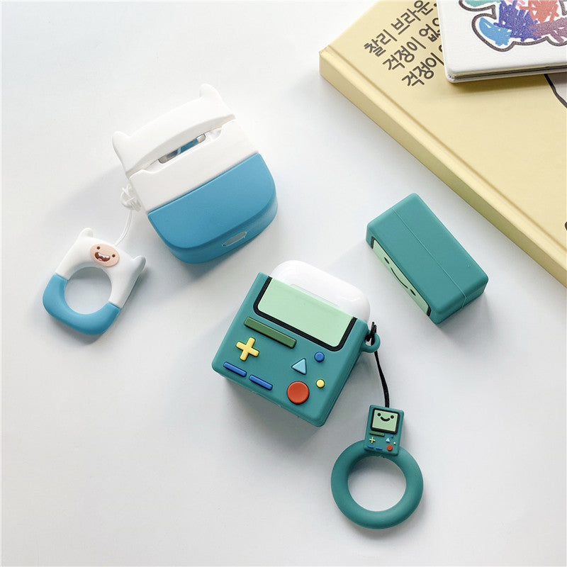 JMT-661386 Adventure Time Silicone Case for AirPods – Soft Protective Shell with Lanyard