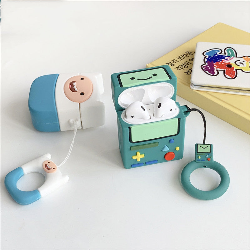 JMT-661386 Adventure Time Silicone Case for AirPods – Soft Protective Shell with Lanyard
