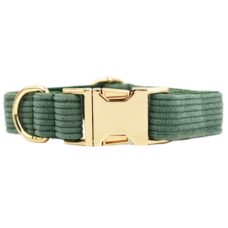 JMT-661386 Velvet Fabric Dog Collar Set with Adjustable Harness, Leash, Bow Knot, Flower, and Poop Bag