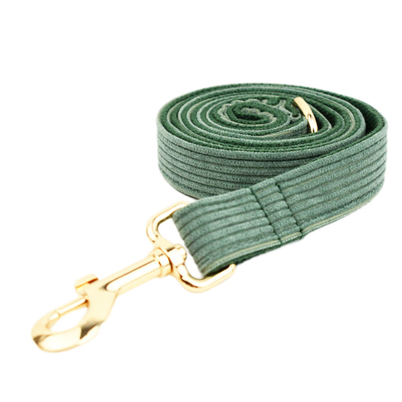 JMT-661386 Velvet Fabric Dog Collar Set with Adjustable Harness, Leash, Bow Knot, Flower, and Poop Bag