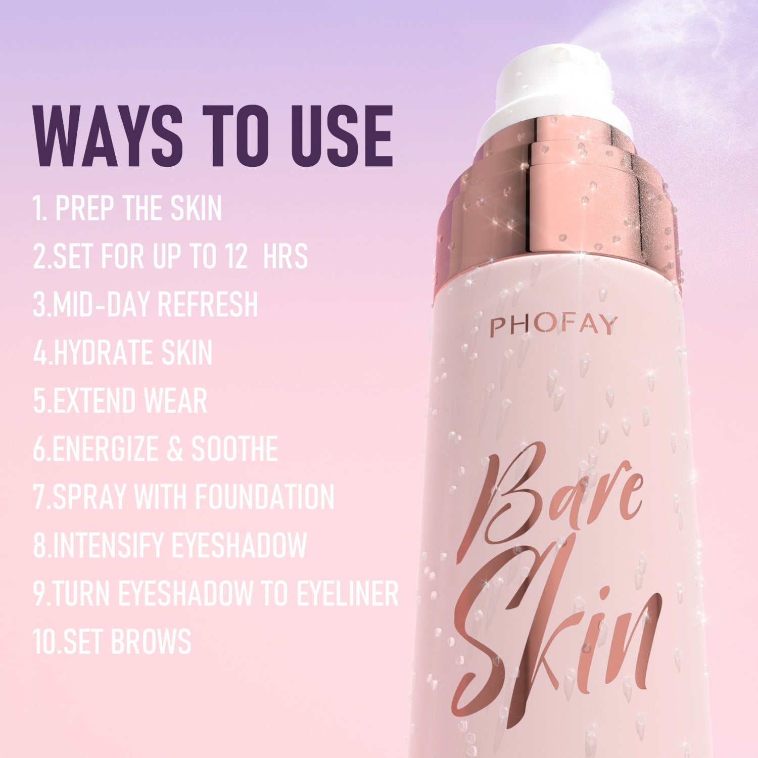 JMT-661642 Moisturizing Makeup Setting Spray for Long-Lasting Hydration and Fixing