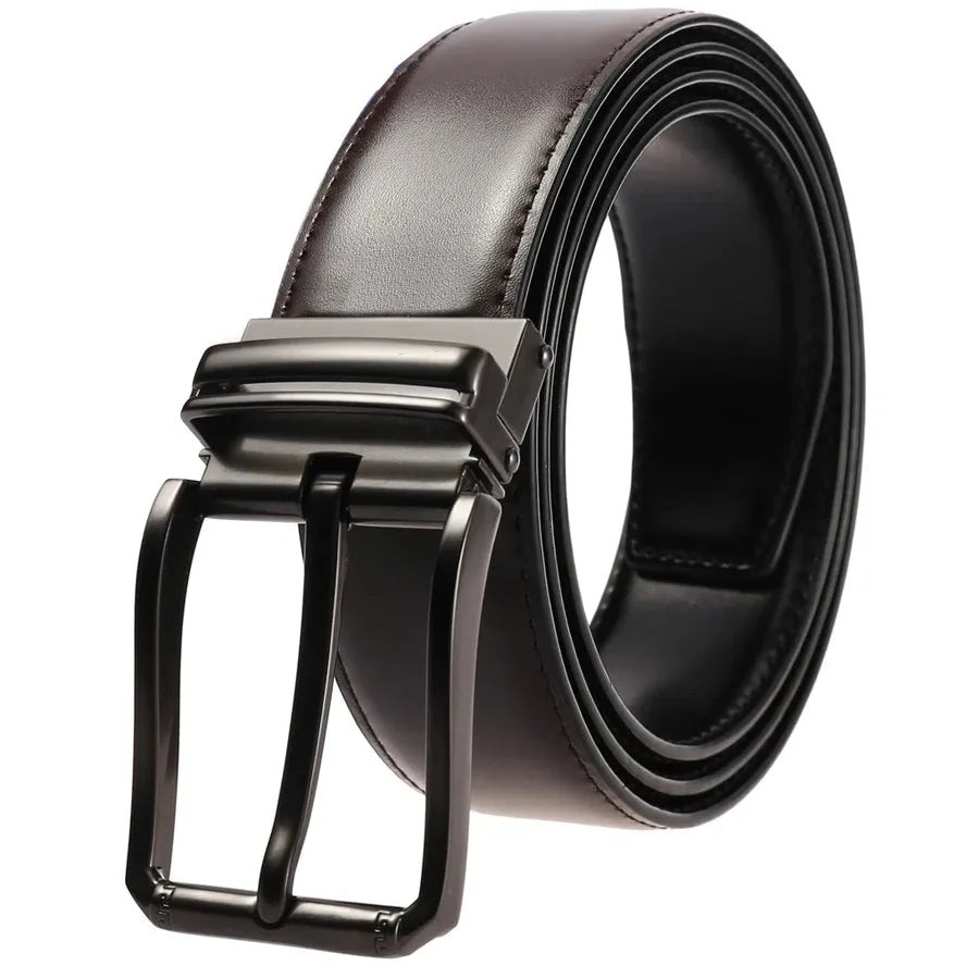 JMT-661962 Genuine Leather Casual Pin Buckle Belt for Men - Model LY35-3872-1