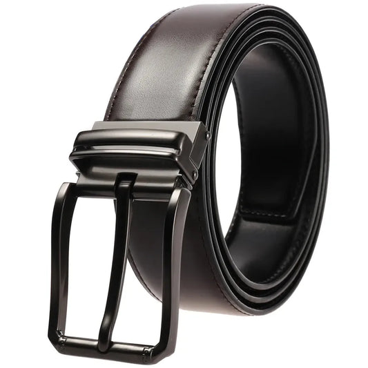JMT-661962 Genuine Leather Casual Pin Buckle Belt for Men - Model LY35-3872-1