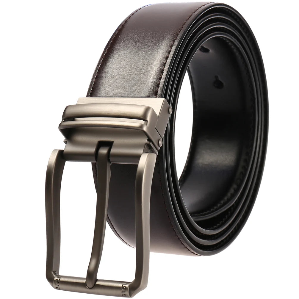 JMT-661962 Genuine Leather Casual Pin Buckle Belt for Men - Model LY35-3872-1