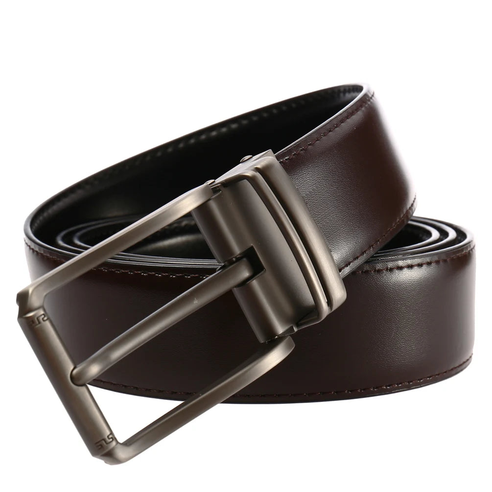 JMT-661962 Genuine Leather Casual Pin Buckle Belt for Men - Model LY35-3872-1