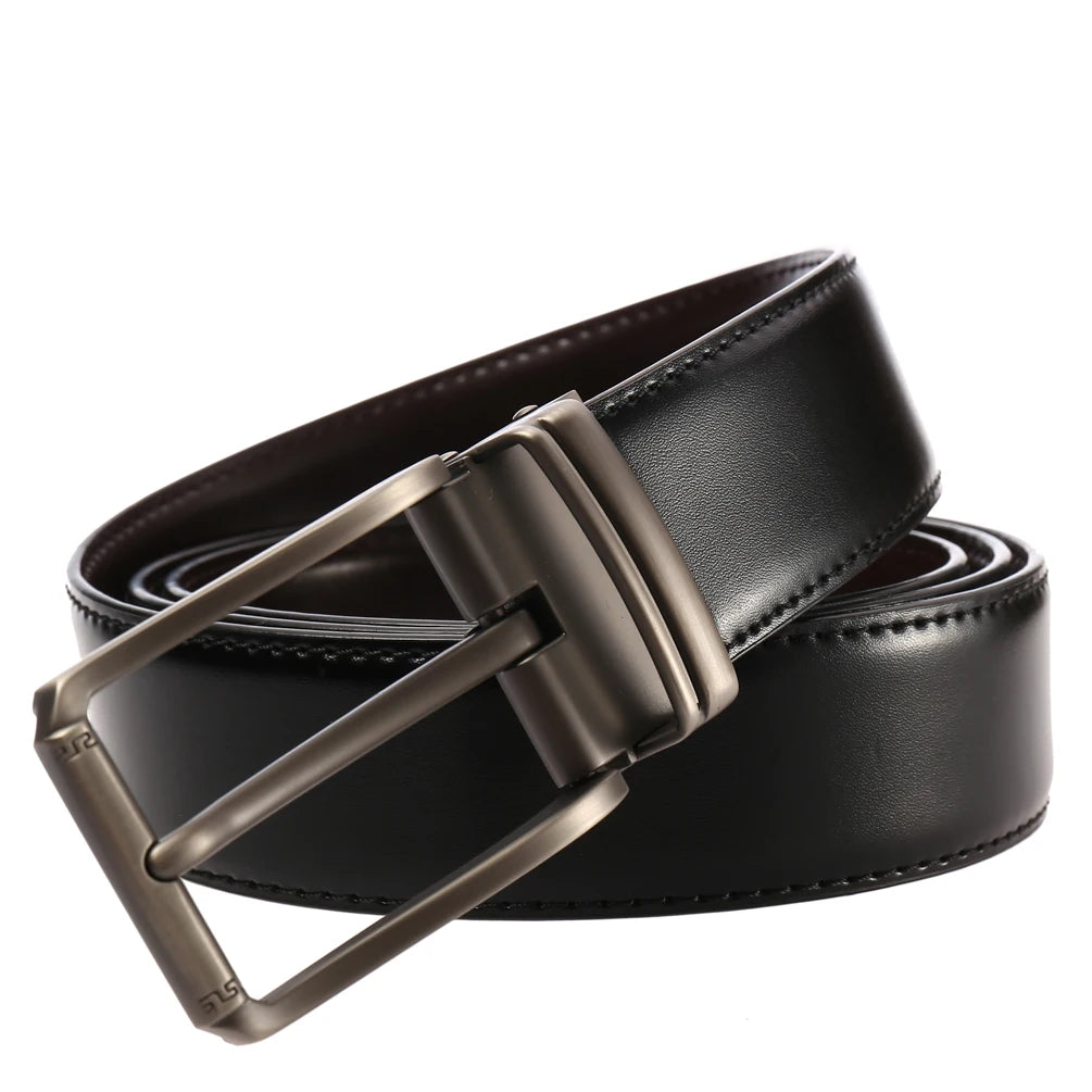 JMT-661962 Genuine Leather Casual Pin Buckle Belt for Men - Model LY35-3872-1