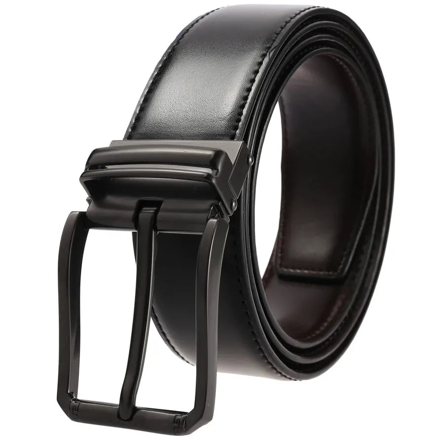 JMT-661962 Genuine Leather Casual Pin Buckle Belt for Men - Model LY35-3872-1
